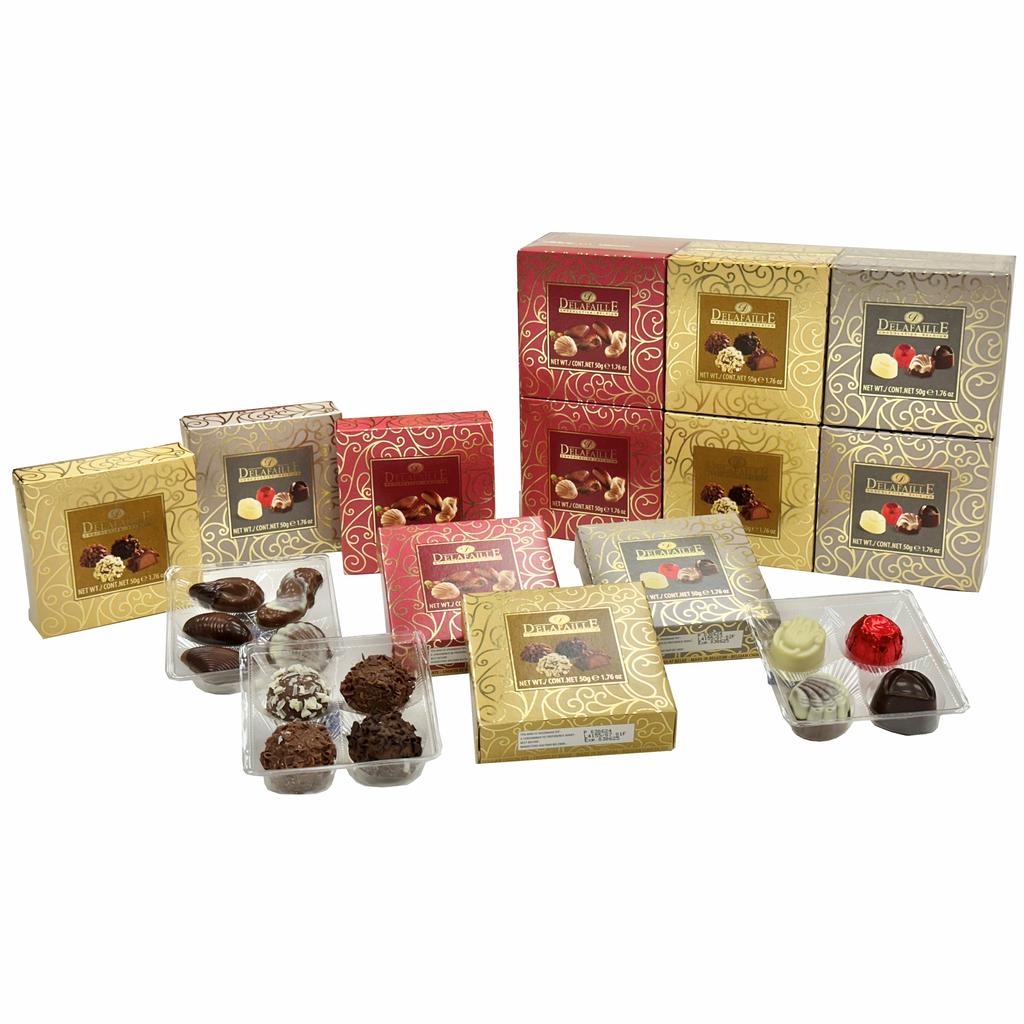 Bombones Finos de Chocolate belgas🇧🇪, Cajita Navideña de 4U. 🎁🎄