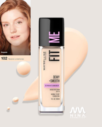 Maybelline Fit Me® Dewy + Smooth Foundation | Base de Maquillaje con SPF 18