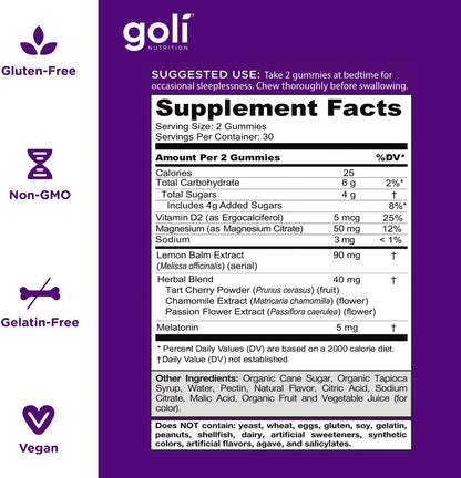 Golí Sleep – Gomitas para Dormir con Melatonina.