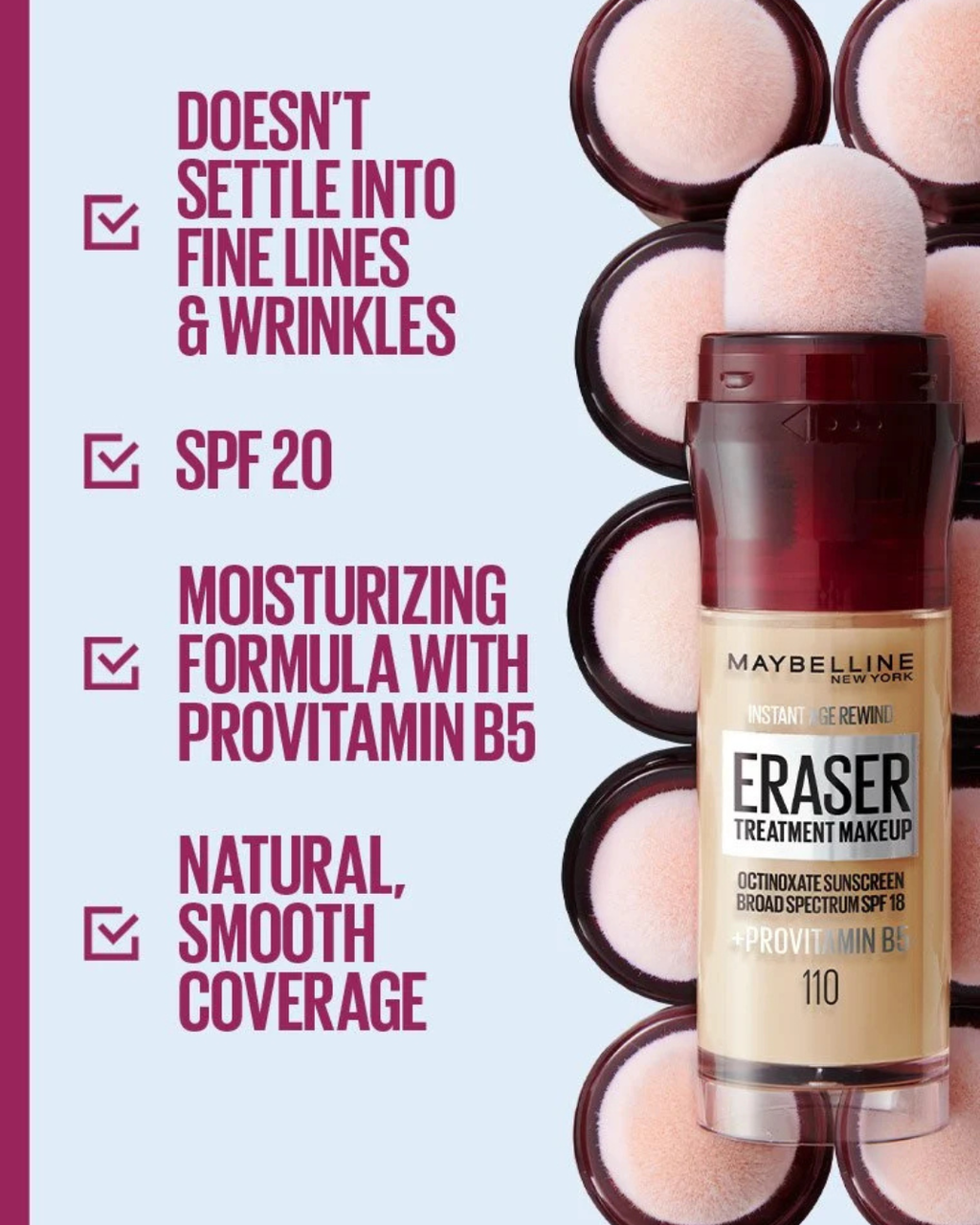 Maybelline Instant Age Rewind® Eraser Treatment Makeup | Base de Maquillaje con Tratamiento Antiedad.