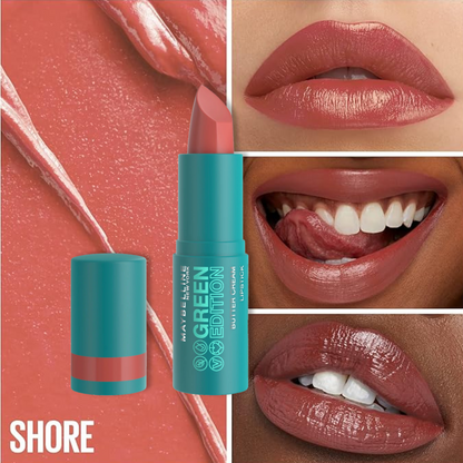 Labial cremoso hidratante con Manteca de Cacao Green Edition Maybelline