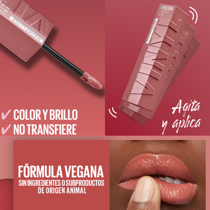 Labial Líquido de larga duración 16hr, no transfiere, Vinyl Ink 90 Dainty