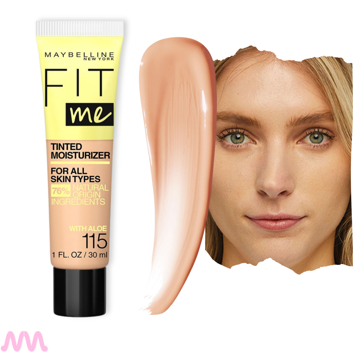 Fit Me Tinted Moisturizer Maybelline, Base liviana para acabado natural, todo tipo de piel