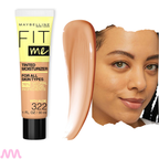 Fit Me Tinted Moisturizer Maybelline, Base liviana para acabado natural, todo tipo de piel