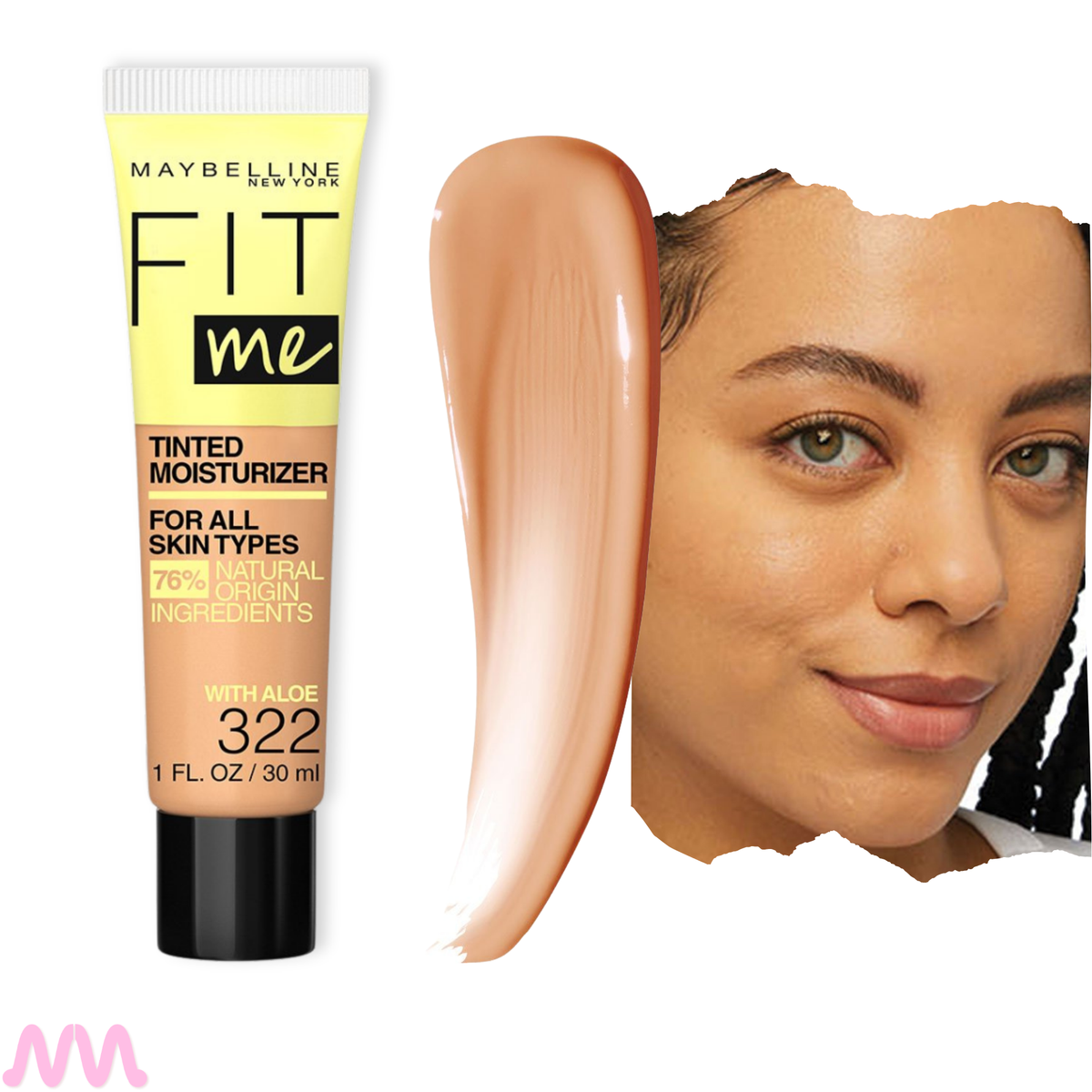 Fit Me Tinted Moisturizer Maybelline, Base liviana para acabado natural, todo tipo de piel