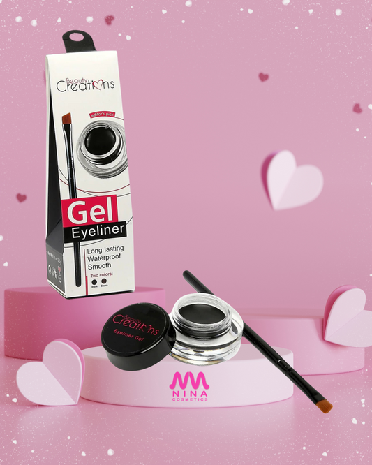 Delineador en Gel para ojos  Beauty Creations Color Negro  Larga Duración