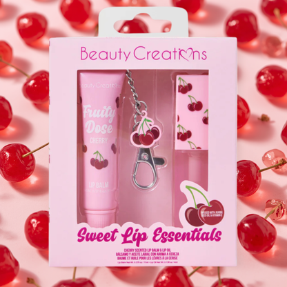 Kit Bálsamo y Aceite Labial con Aroma a Cereza - Sweet Lip Essentials Cherry | Beauty Creations