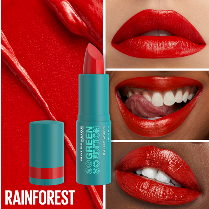 Labial cremoso hidratante con Manteca de Cacao Green Edition Maybelline