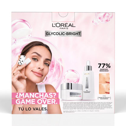 L'Oréal Glycolic Bright Kit Antimanchas – Sérum 30 mL + Crema de Día 50 mL con FPS 30