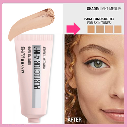 Perfector 4 en 1 (Primer+Polvo+Corrector+BB Cream) acabado mate