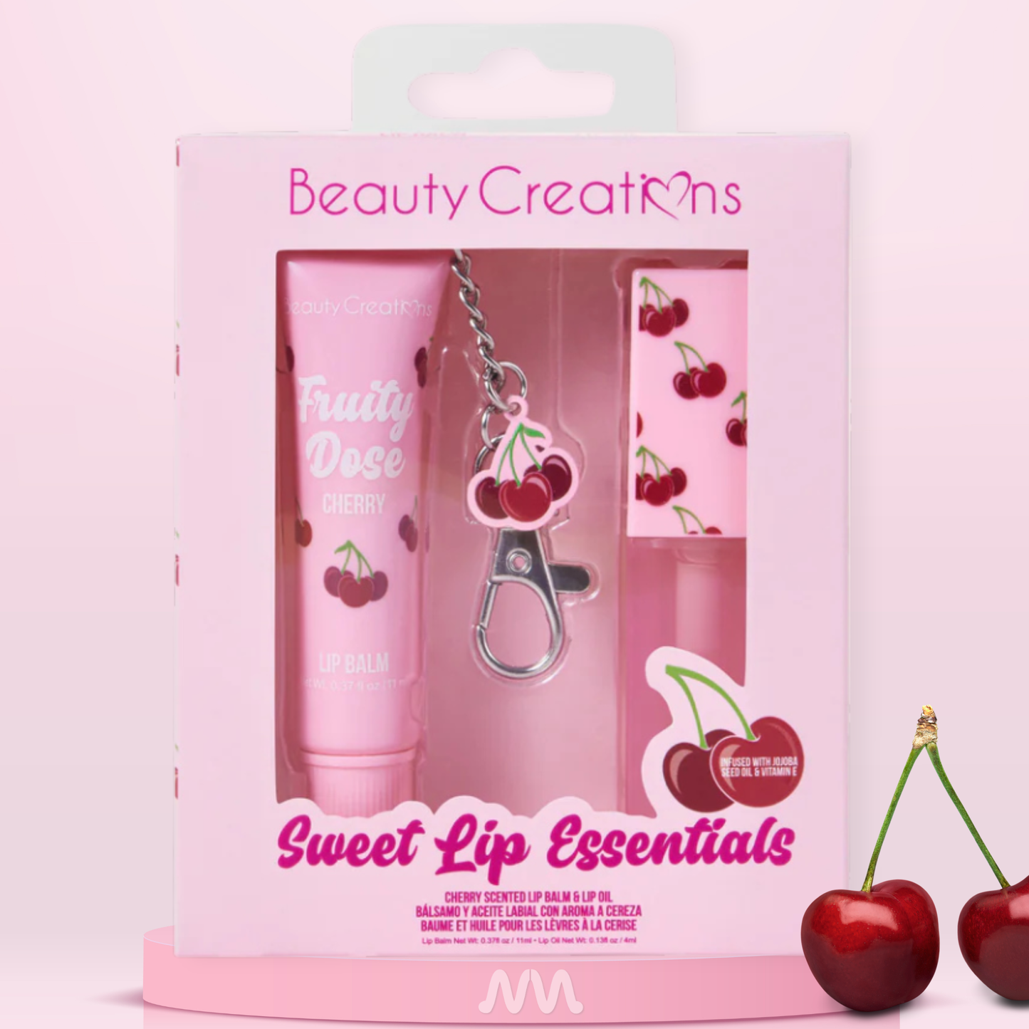 Kit Bálsamo y Aceite Labial con Aroma a Cereza - Sweet Lip Essentials Cherry | Beauty Creations