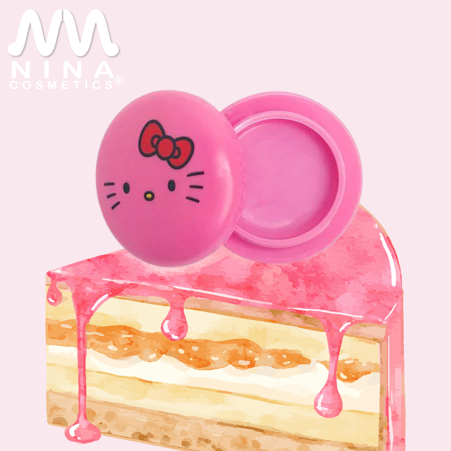 Bálsamo Labial Macaron Icing on the Cake Edición Limitada- The Creme Shop x Hello Kitty- Hecho en Corea.